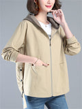 Fashion Korean Style Hooded Mom Jackets for Women