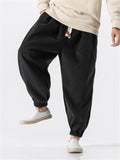 Men's Drawstring Ankle-Banded Warm Pants for Winter