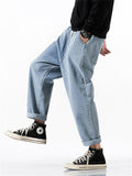 Fashion Simple Solid Color Elastic-waist Jeans
