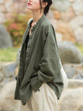 Comfy Cotton Linen Buckles Jackets Coat