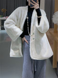 Women's Winter Elegant Floral Embroidery Faux Fur Collar Coat