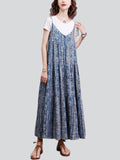 Bohemian Style Summer Vacation Flowy Sundress for Lady