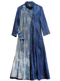 Female Embroidered Tulle Denim Asymmetrical Patchwork Dresses