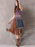 Fashion Irregular Embroidery Patchwork Skirt