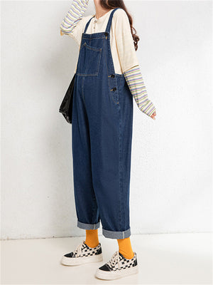 Stylish Casual Slim Denim Dungarees for Young