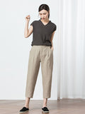 Linen Thin Loose Cropped Pants