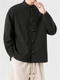 Chinese Style Men's Solid Tang Suit Shirt