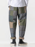 Winter Thick Loose Plaid Woolen Pants