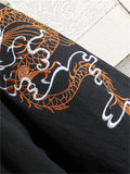 Short Sleeve Dragon Embroidered 2-Pieces Sets