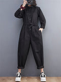 Cool Long Sleeve Cargo Jumpsuits for Women