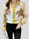 Women's Beautiful Printed Button Up Blouse