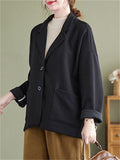 Women's Classical Notched Collar Cotton Blazers