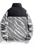 Newly Design Winter Zebra Stripes Thermal Casual Young Men's Cotton Coats