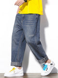 Fashion Cozy Japanese Style Straight Leg Loose Jeans for Men