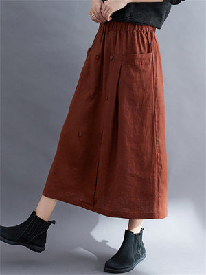 Large Size Literary Linen Women's Skirts