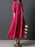 Women's Cozy Round Neck Half Sleeve Holiday Dresses