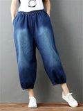 Women's Blue Denim Bloomer Pants