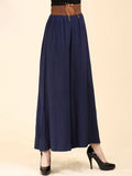 Loose Solid Color High Waist Wide Leg Pants