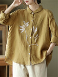 Women's Comfy Cotton Linen All Match Button Up Shirts