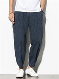 Casual Comfy Striped Linen Pants for Men