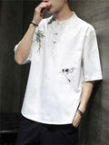 Chinese Hanfu Embroidered Popular Men's Shirts