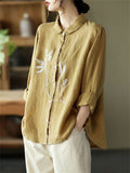 Women's Comfy Cotton Linen All Match Button Up Shirts