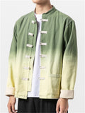 Stand Collar Gradients Casual Jackets Coat