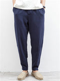 Solid Color Cotton Linen Harem Pants