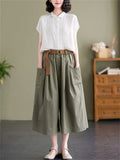 Relaxed Casual Cropped Ladies Pants On Sale