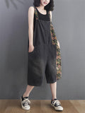 Women's Straight Wide Leg Vogue Printed Black Jumpsuits