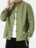 Mens Chinese Style Handsome Washed Jackets