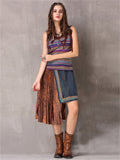 Fashion Irregular Embroidery Patchwork Skirt