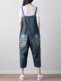 Loose Adjustable Printed Jumpsuits With Pocket