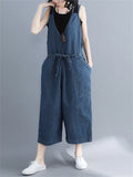 V Neck Women's Sliming Loose Casual Cropped Jumpsuits