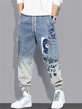 Men's Cool Printed Multi Pockets Cargo Jeans