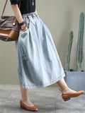 Ladies Spring Autumn Literary Classy Fresh Skirt