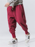 Men's Comfort Drawstring Banded Ankle Linen Pants