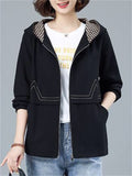 New Loose Hooded Casual Ladies Jackets