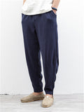 Solid Color Cotton Linen Harem Pants