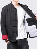 Men's Winter Plain Tang Suit Knot Button Cotton Coat