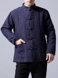 Winter Linen Cotton New Chinese Style Coats For Men