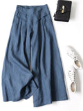 Cozy High Waist Casual Wide Leg Linen Pants for Women