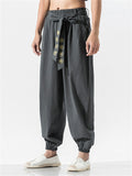 Loose Cotton Linen Solid Color Pants