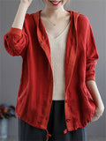 Cotton Linen New Hooded Female Jackets