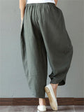 Ethnic Style Splice Cotton Linen Pants