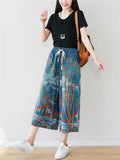 Elastic-waist Jeans Loose Wide Leg Pants