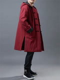 Men's Asian Inspired Warm Hooded Long Coats For Winter