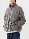 Cozy Autumn Winter Thicken Loose Lamb Fleece Coats For Men