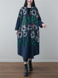 Women's Vintage Floral Printed Casual Loose Long Jacket