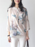 Women's Stylish Mid-length Floral Linen Shirts